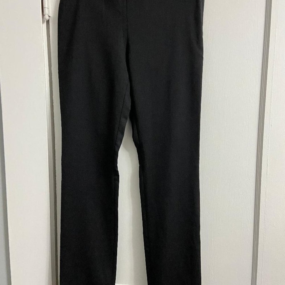 TER ET BANTINE Italian Black Wool Straight Leg Cuffed Trouser Size 42